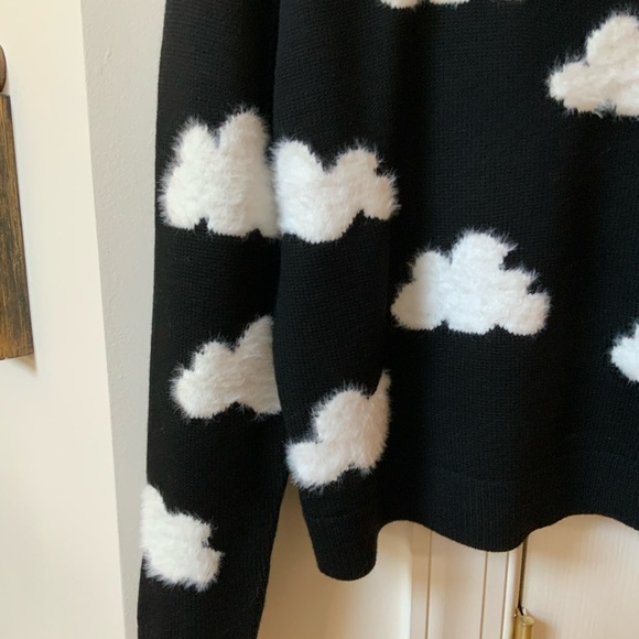 BEAUTIFUL BRAND NEW ALICE + OLIVIA GLEESON FUZZY CLOUD SWEATER IN BLACK & WHITE - Picture 8 of 16